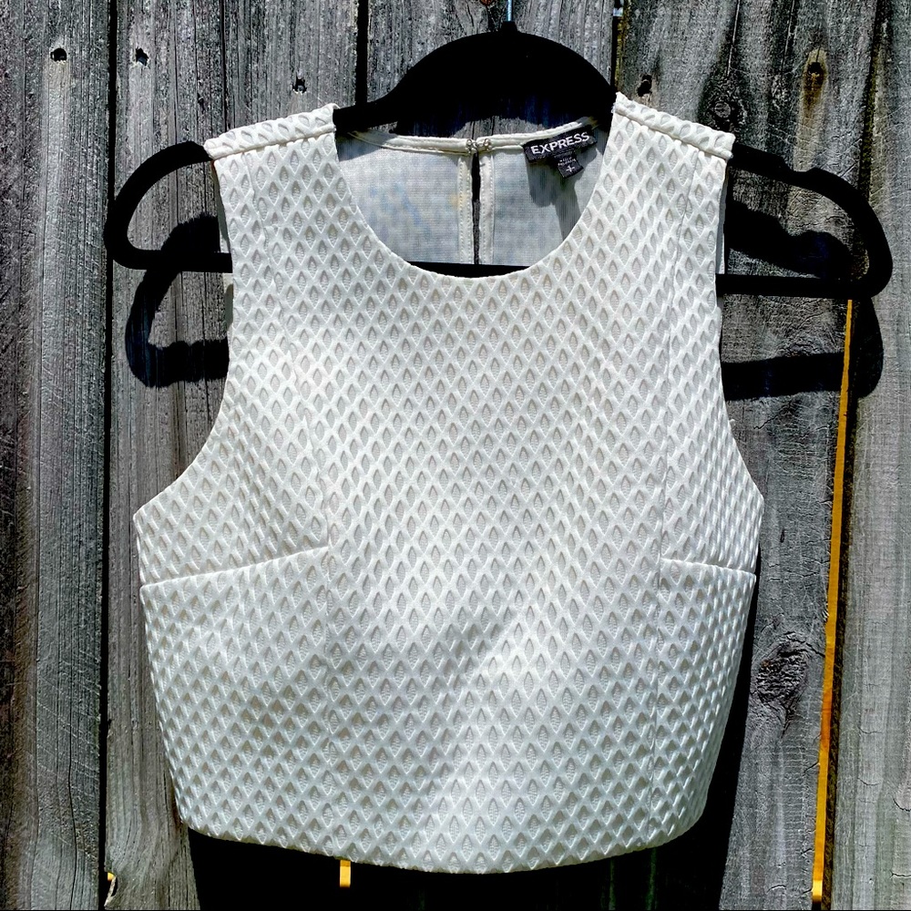 White Express top w/Cut out in back